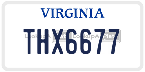 THX6677 license plate in Virginia