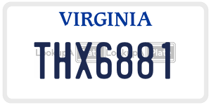 THX6881 license plate in Virginia
