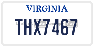 THX7467  license plate in VA