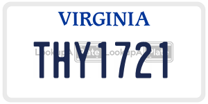 THY1721 license plate in Virginia