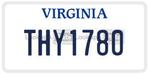 THY1780  license plate in VA