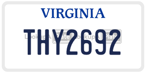 THY2692  license plate in VA