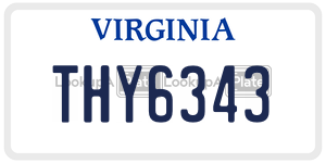 THY6343  license plate in VA