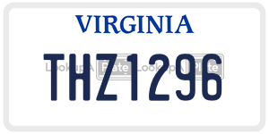 THZ1296  license plate in VA