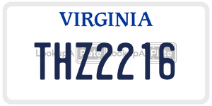 THZ2216  license plate in VA