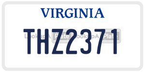 THZ2371  license plate in VA