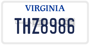 THZ8986 license plate in Virginia