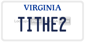 TITHE2  license plate in VA