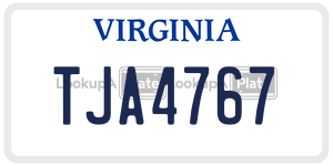 TJA4767  license plate in VA