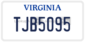TJB5095  license plate in VA