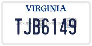 TJB6149 license plate in Virginia