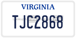 TJC2868  license plate in VA