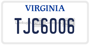 TJC6006  license plate in VA