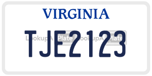 TJE2123  license plate in VA