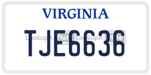 TJE6636  license plate in VA