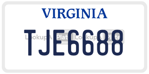 TJE6688  license plate in VA