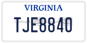 TJE8840 license plate in Virginia