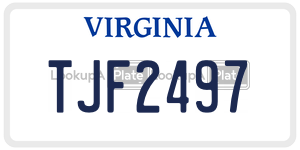 TJF2497 license plate in Virginia