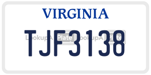 TJF3138  license plate in VA