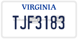 TJF3183  license plate in VA