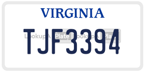 TJF3394  license plate in VA