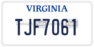 TJF7061  license plate in VA