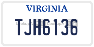 TJH6136 license plate in Virginia