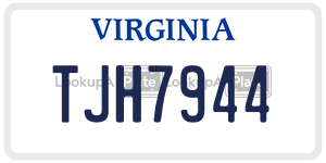 TJH7944  license plate in VA