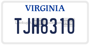 TJH8310  license plate in VA