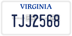 TJJ2568  license plate in VA