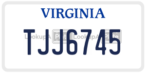 TJJ6745  license plate in VA