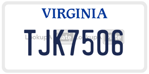 TJK7506  license plate in VA