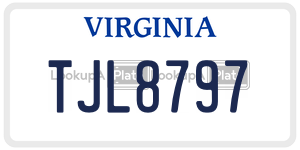 TJL8797  license plate in VA