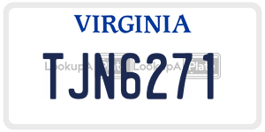 TJN6271  license plate in VA