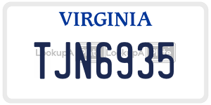 TJN6935  license plate in VA