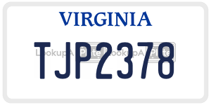 TJP2378  license plate in VA