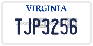 TJP3256 license plate in Virginia