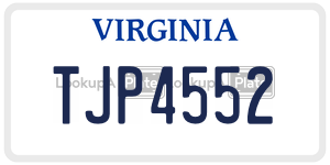 TJP4552  license plate in VA