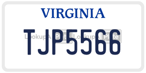 TJP5566  license plate in VA