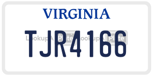 TJR4166  license plate in VA
