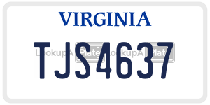 TJS4637  license plate in VA
