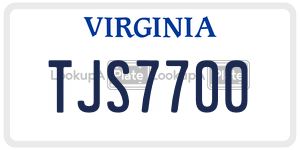 TJS7700 license plate in Virginia