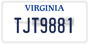 TJT9881 license plate in Virginia