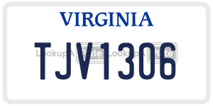 TJV1306  license plate in VA