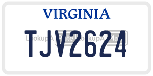 TJV2624  license plate in VA
