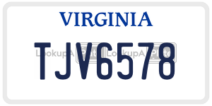 TJV6578  license plate in VA