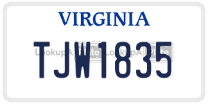 TJW1835  license plate in VA