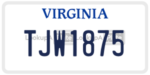 TJW1875 license plate in Virginia