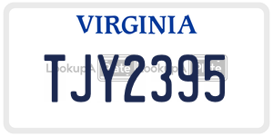 TJY2395  license plate in VA