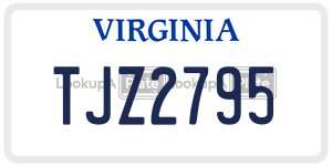 TJZ2795 license plate in Virginia